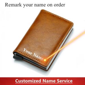 מתנות קטנות מתנות לגבר Aluminum Metal Credit Business Mini Card Wallet 2020 Dropshipping Man Women Smart Wallet Business Cardholder Male Rfid Wallet